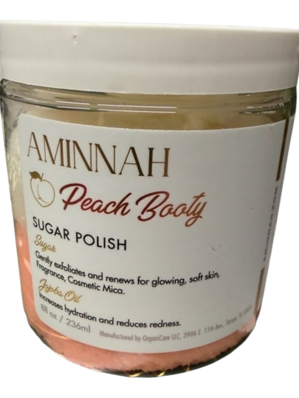 Aminnah Peach Booty Sugar Polish – Peach Scented Exfoliant